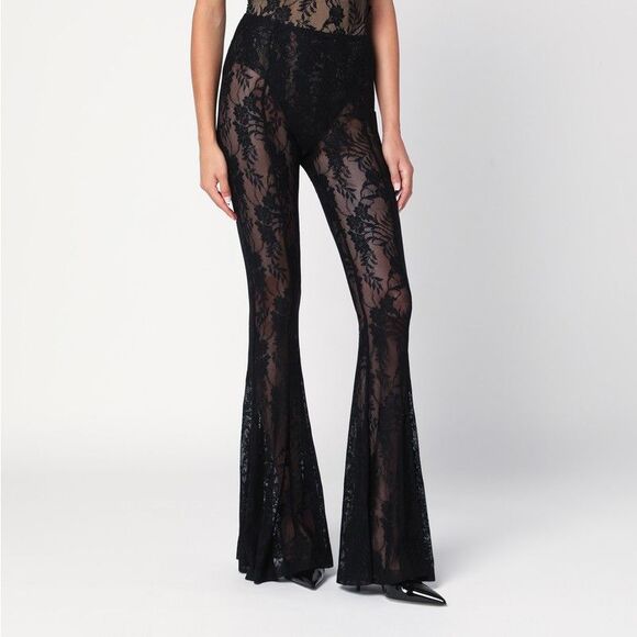 Norma Kamali Black Flared Lace Trousers Women - Picture 1 of 2